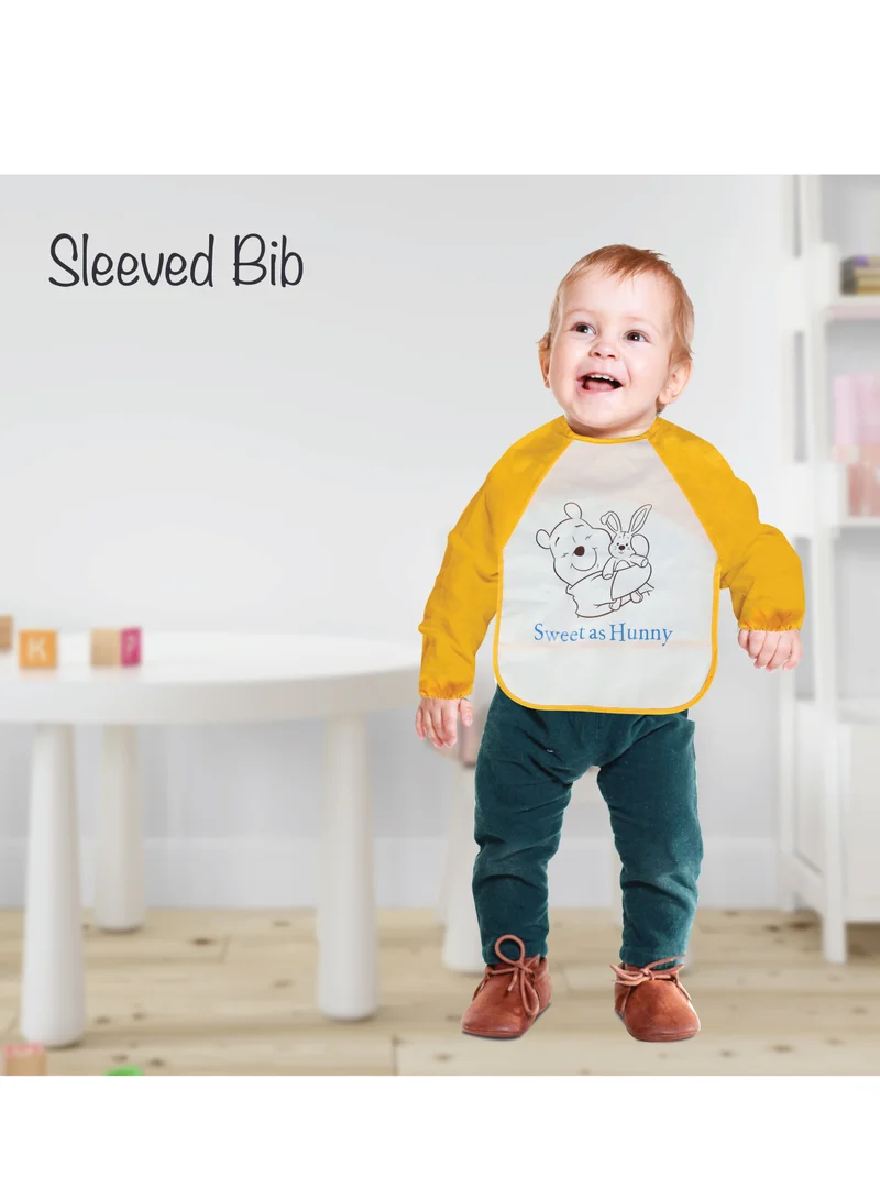 Disney Disney Winnie The Pooh Sleeved Apron Bibs, Machine Washable, 100% Water Proof. Age: 6 - 36 Months (Official Disney Product)