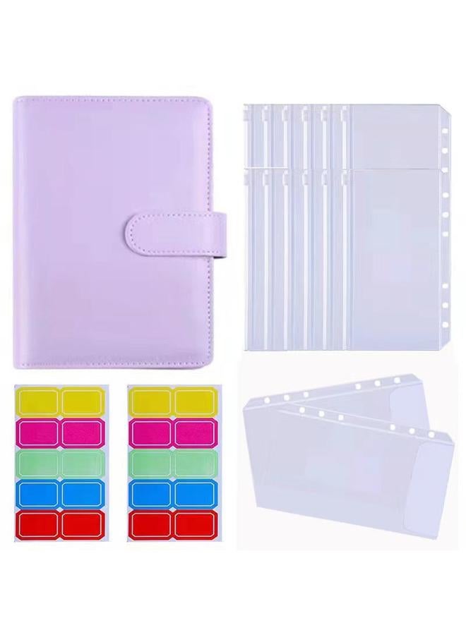Bluejw Macaron Loose-leaf Hand Ledger Suit PVC Zipper Bag Budget Card Ruler Sticker Notebook Wallet - Image 2