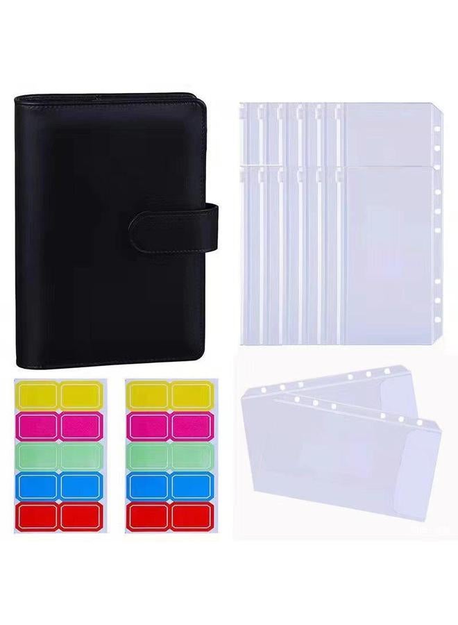 Bluejw Macaron Loose-leaf Hand Ledger Suit PVC Zipper Bag Budget Card Ruler Sticker Notebook Wallet - Image 4