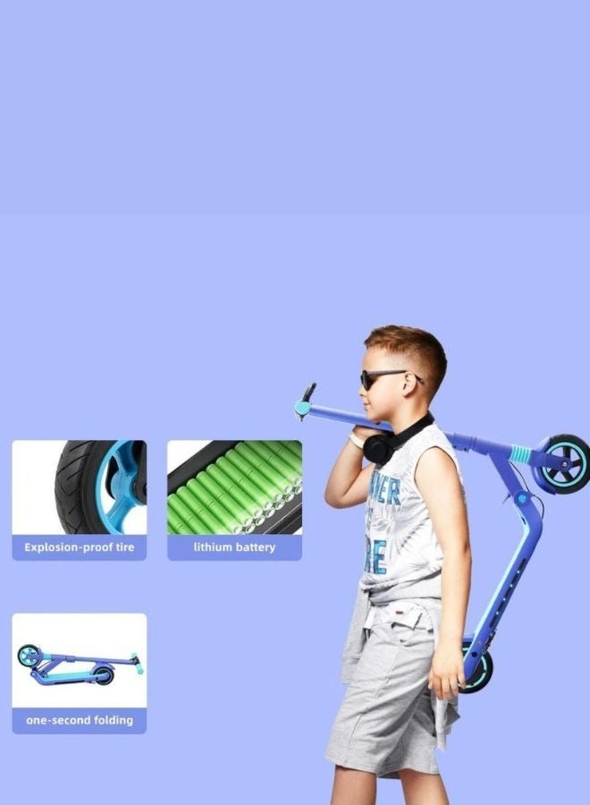 كروني Jl019 Kids E-Scooter شاشة LED، إطارات 7 بوصة غير مسطحة، لوح تزلج ممتع في الهواء الطلق سهل الطي، 24 فولت/2.5 أمبير/ساعة، مدى 5-8 كم، محرك 150 وات، وردي - هدية مثالية لسكوتر الأطفال الكهربائي، خفيف الوزن وقابل للحمل، وقت شحن 2-3 ساعات، سرعة 10-14 كم/ساعة، إطار من سبائك الألومنيوم المتين بسعة تصل إلى 60 كجم، مصابيح LED، وحامل للهاتف المحمول لمزيد من الراحة، مثالي للأعمار من 6 إلى 12 عامًا، ركوب مريح، رائع للتنقل القصير، سهل التخزين، مثالي للمغامرات الخارجية الممتعة واللعب اليومي، أزرق - Image 3