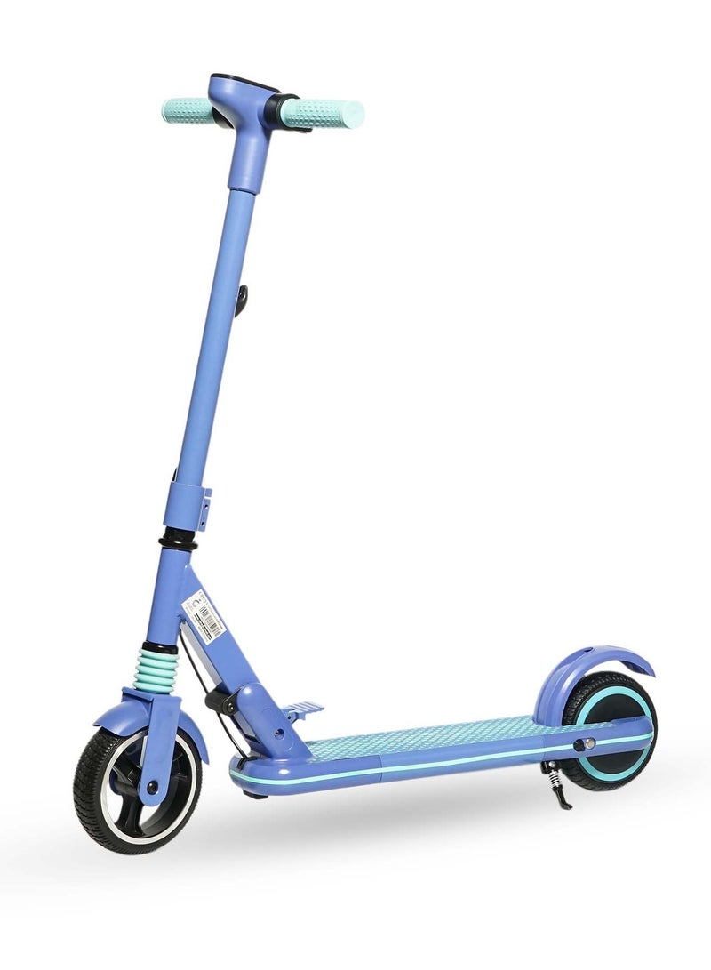 كروني Jl019 Kids E-Scooter شاشة LED، إطارات 7 بوصة غير مسطحة، لوح تزلج ممتع في الهواء الطلق سهل الطي، 24 فولت/2.5 أمبير/ساعة، مدى 5-8 كم، محرك 150 وات، وردي - هدية مثالية لسكوتر الأطفال الكهربائي، خفيف الوزن وقابل للحمل، وقت شحن 2-3 ساعات، سرعة 10-14 كم/ساعة، إطار من سبائك الألومنيوم المتين بسعة تصل إلى 60 كجم، مصابيح LED، وحامل للهاتف المحمول لمزيد من الراحة، مثالي للأعمار من 6 إلى 12 عامًا، ركوب مريح، رائع للتنقل القصير، سهل التخزين، مثالي للمغامرات الخارجية الممتعة واللعب اليومي، أزرق - Image 1