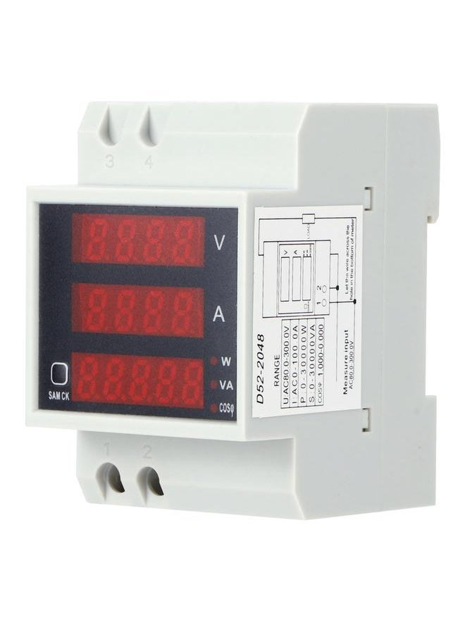Thoraya Din Rail Voltage Current Meter Digital Multimeter Power Factor Tester D52-2048 AC300V  - Image 2