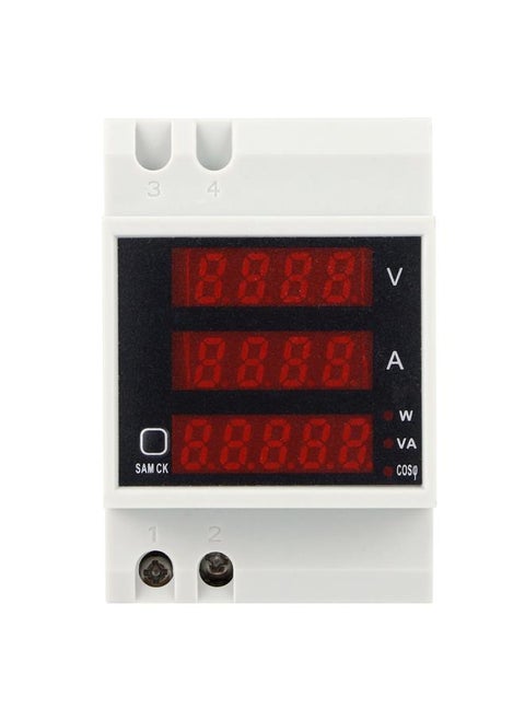 Din Rail Voltage Current Meter Digital Multimeter Power Factor Tester D52-2048 AC300V