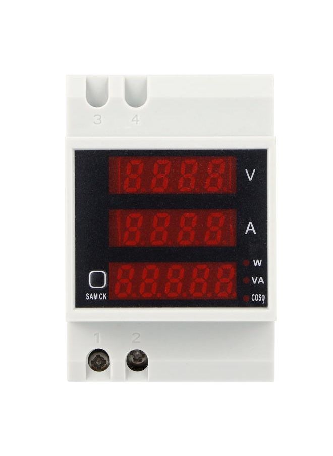 Thoraya Din Rail Voltage Current Meter Digital Multimeter Power Factor Tester D52-2048 AC300V  - Image 1