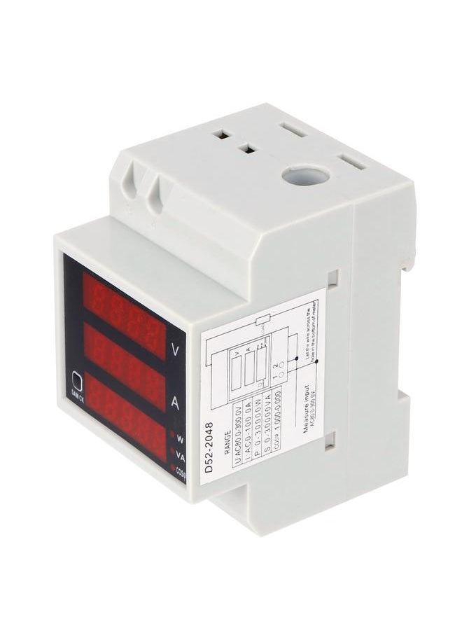 Thoraya Din Rail Voltage Current Meter Digital Multimeter Power Factor Tester D52-2048 AC300V  - Image 5