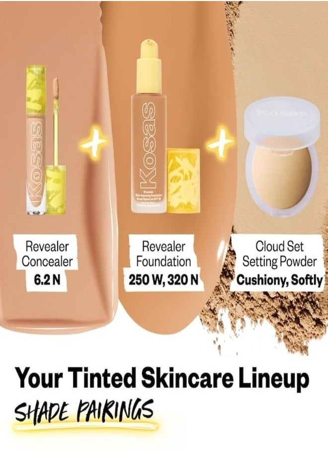 Kosas - Kosas Revealer Super Creamy & Brightening Concealer with Caffeine & Hyaluronic Acid, Tone 6.2 N - Medium+ With Neutral Peach Undertones 5g - Medium to Full Coverage - Image 1
