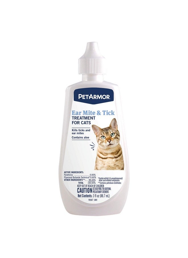 PetArmor PetArmor Ear Mite and Tick Treatment for Cats, 3 oz  - Image 1