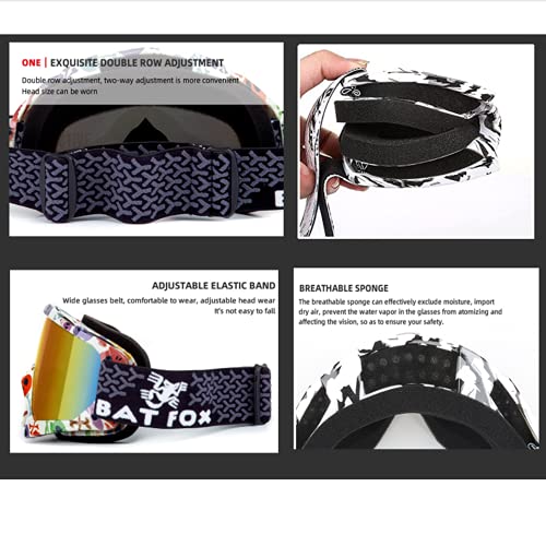 Zsling OTG Ski Snow Goggles, UV Protection Anti Fog Snowboard Goggles for Men Women Youth, Dirt Bike,Motocross,UTV MX Offroad Racing goggles - Image 4