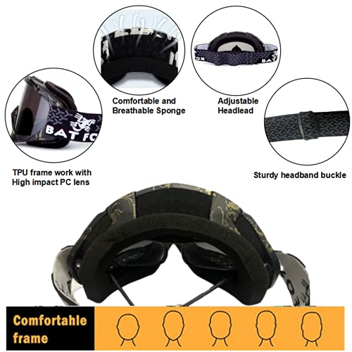 Zsling OTG Ski Snow Goggles, UV Protection Anti Fog Snowboard Goggles for Men Women Youth, Dirt Bike,Motocross,UTV MX Offroad Racing goggles - Image 3