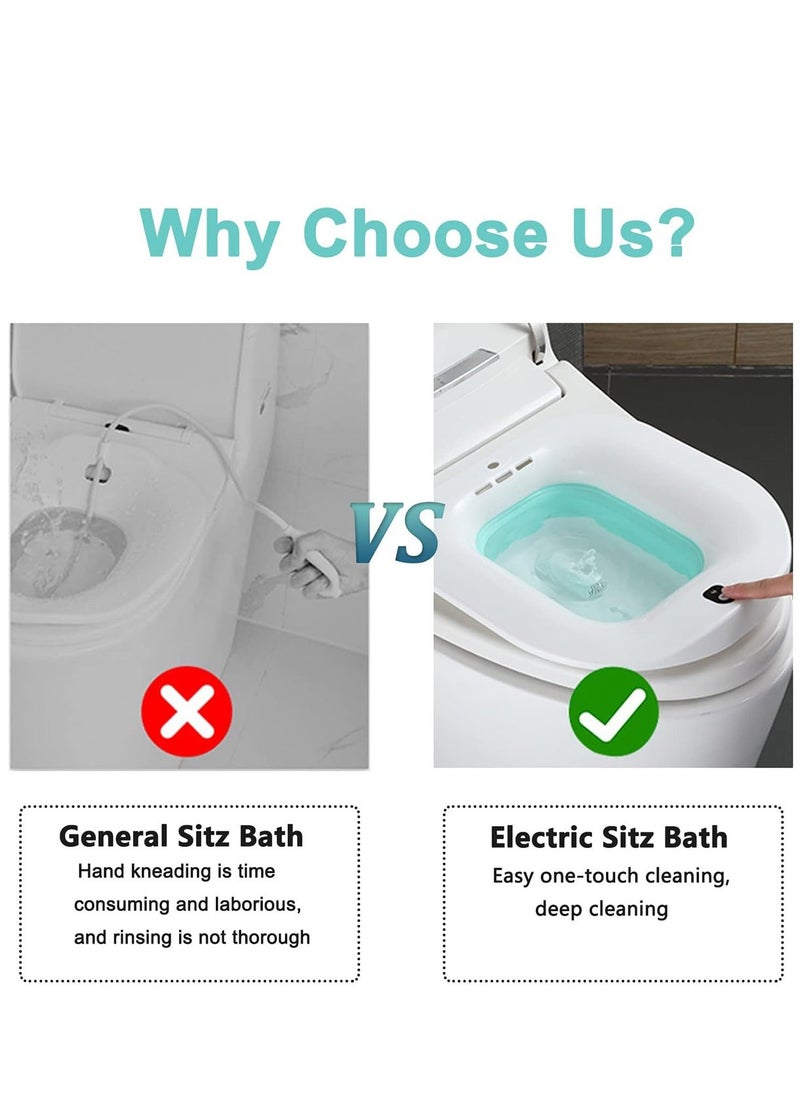 Foldable Electric Sitz Bath for Toilet Seat, Salt Soak Tub, Bath Bowl for Hemorrhoids, Postpartum Care, Sits Bath Toilet Basin for Maternity, Pregnant Women, Elderly - Image 5