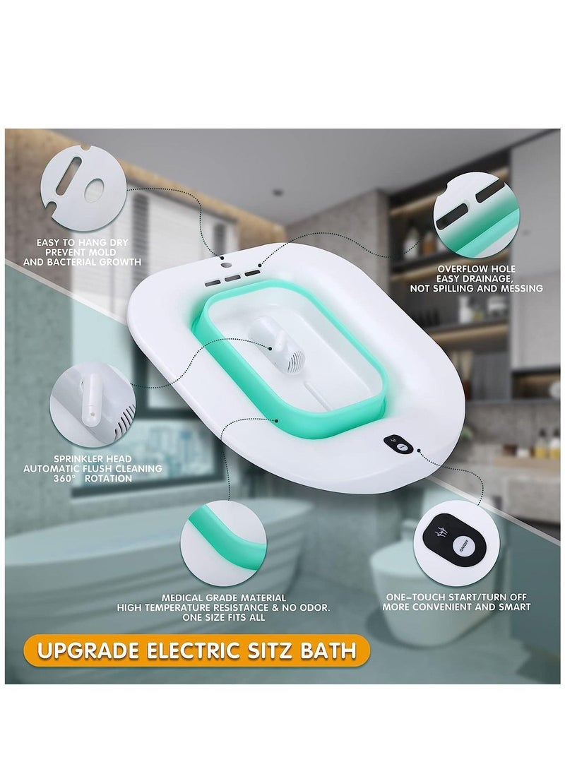 Foldable Electric Sitz Bath for Toilet Seat, Salt Soak Tub, Bath Bowl for Hemorrhoids, Postpartum Care, Sits Bath Toilet Basin for Maternity, Pregnant Women, Elderly - Image 2