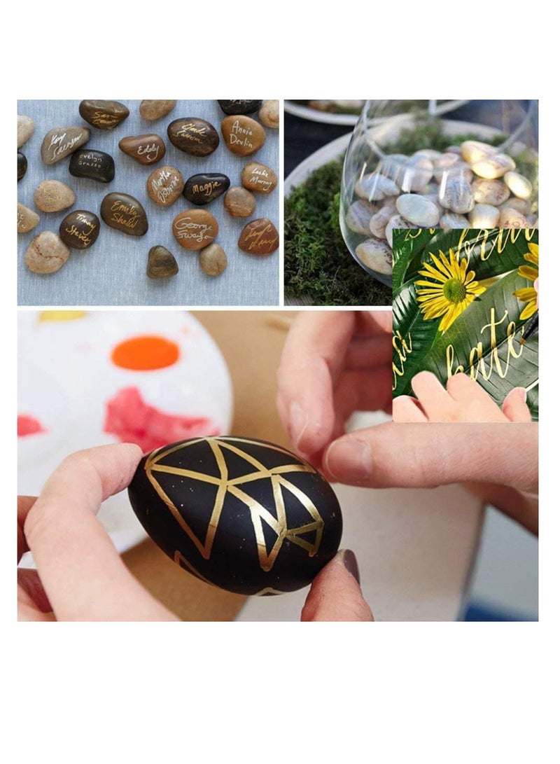 Premify Set of 12 Acrylic Paint Pens, Metallic Colors Rock Stone Ceramic Glass Wood Fabric Wall Painting Markers, Art Supplies Kids Adults Drawing Colouring Marker, Water Based for Artist Canvas Arts Crafts - Image 2