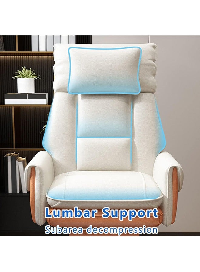 Arabest Desk Chairs with Pillow,Ergonomic Computer Chair,Office Home Chair with Rolling Swivel,Executive Chair Leather Upholstered Task Chair  - Image 4