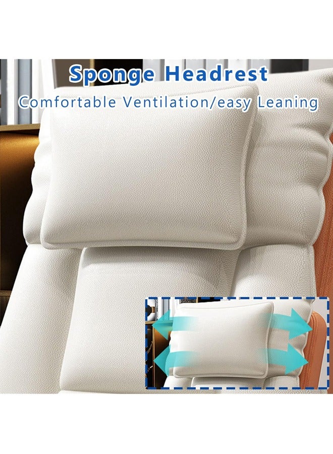 Arabest Desk Chairs with Pillow,Ergonomic Computer Chair,Office Home Chair with Rolling Swivel,Executive Chair Leather Upholstered Task Chair  - Image 3
