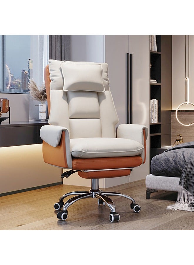 Arabest Desk Chairs with Pillow,Ergonomic Computer Chair,Office Home Chair with Rolling Swivel,Executive Chair Leather Upholstered Task Chair  - Image 1