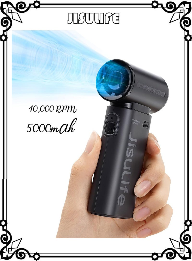 جيسيو لايف جيسو لايف اليف 9 مروحة محمولة باليد ، بمحرك تربو قوي ]بسرعات مختلفة من %1 الى %100[، سرعة عالية 40,000 دورة في الدقيقة ، ببطارية داخلية بسعة mAh5000 قابلة للشحن السريع ، المروحة متعددة الاستخدامات - Image 1