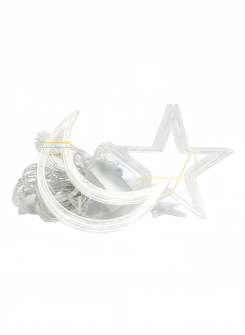 fantasize Ramadan Decorations Lights LED Stars And Moons Decorative Light Warm White 3meter  - Image 4