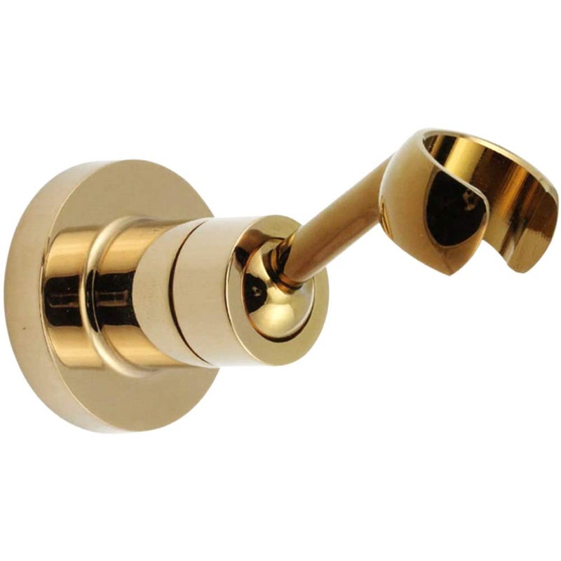 TINTON LIFE Universal Bathroom Adjustable Shower Head Wall Mount Holder Base Removable Bracket Shower Head Adapter for Kids or AdultsCircle Titanium Gold