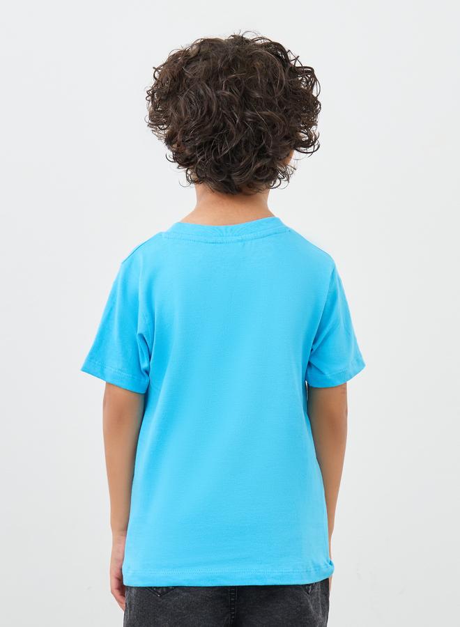 ستايلي تيشيرت ستيل بويز أزرق بطبعة سنوبي برسومات قصيرة الأكمام مقاس كبير - Image 4