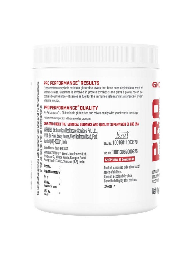 GNC Pro Performance L-Glutamine 5000 mg | 250 gm | 50 Servings | Key Amino Acid For Faster Recovery | Boosts Immunity | Supports Intestinal Function | Lactose Free | Zero Gluten | Unflavoured - Image 5