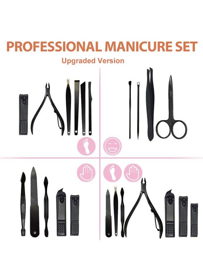 Felico Manicure Set Pedicure Kit Nail Clippers 16 In 1 Professional Grooming Kit Stainless Steel Toenail Tools With Luxurious Brown Leather Travel Case For Men Women Upgraded Version - Image 2