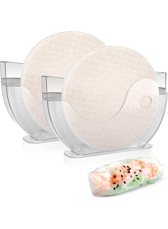2PCS Rice Paper Water Bowl -Spring Roll Water Bowl, Rice Paper Holder for Rice Paper Wrappers for Spring Rolls, Summer Rolls. Spring Roll Maker, holder - Image 1