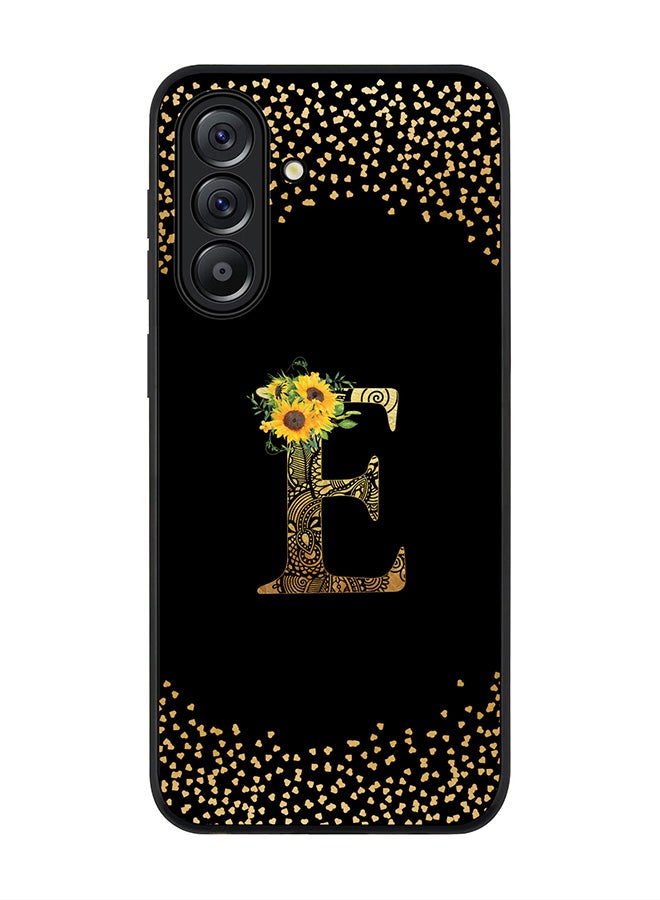 Stylizedd For Samsung Galaxy A56 5G Case,Slim fit Camera Protection, Shockproof Thin Phone cover  - Custom Floral Monogram - E ( Black ) - Image 1