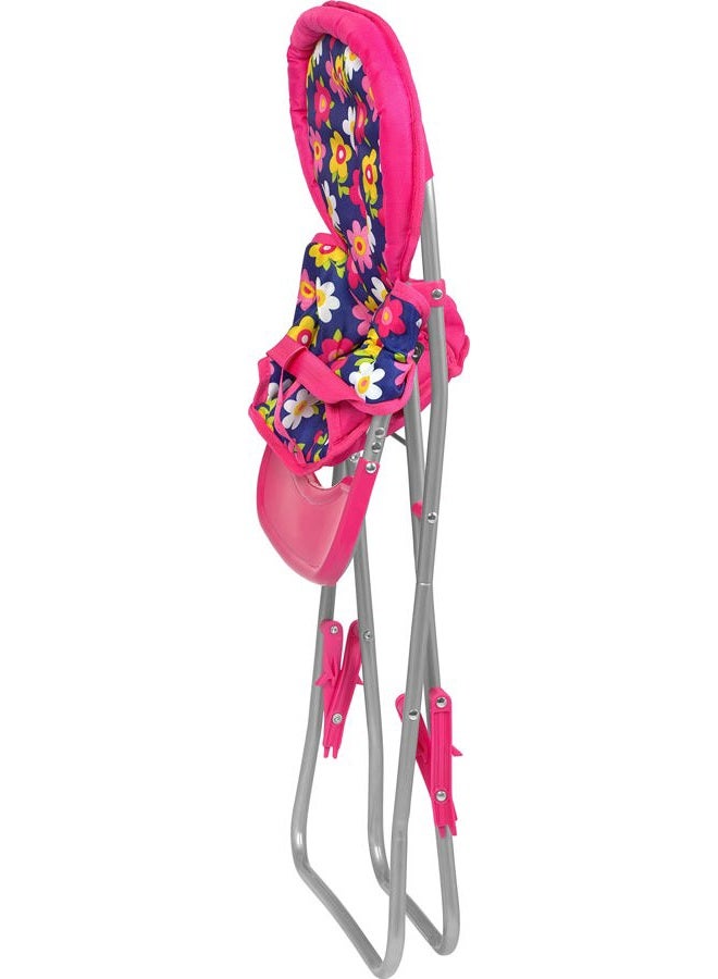 Fash n kolor - Baby Doll High Chair with Tray, Fits up to 18 inch Baby Dolls, Flower Print Toddler Furniture Toy High Chair for Dolls Toys Easy to fold for Compact Storage - Image 5