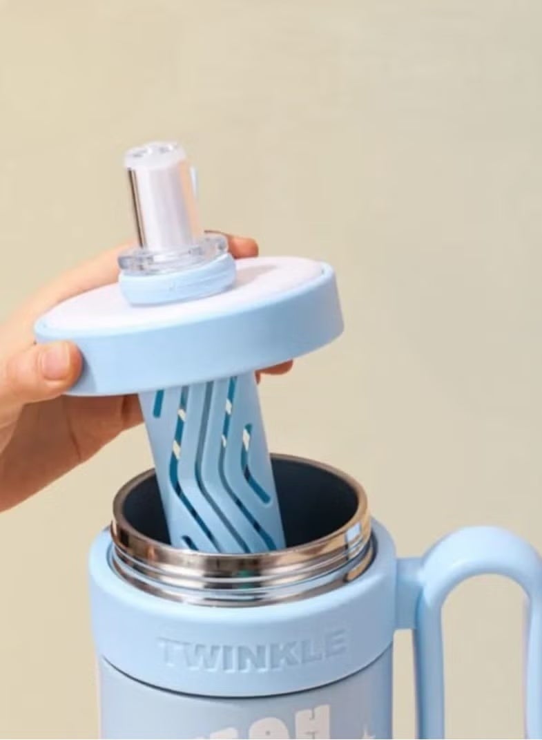 TWINKLE Twinkl Original Flostat Quincer H2.0 Vacuum Insulated Stainless Steel Mug with Lid and Straw for Water, Iced Tea, Coffee, Juices, etc., 1.18L - Blue - Image 2