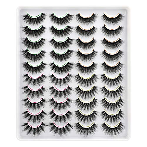 Lanflower Fake Eyelashes Natural Look Dramatic 3D Lashes Pack Faux Mink 20 Pairs 4 Styles - Image 2