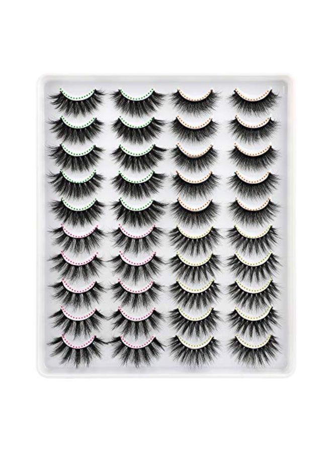 Lanflower Fake Eyelashes Natural Look Dramatic 3D Lashes Pack Faux Mink 20 Pairs 4 Styles - Image 1