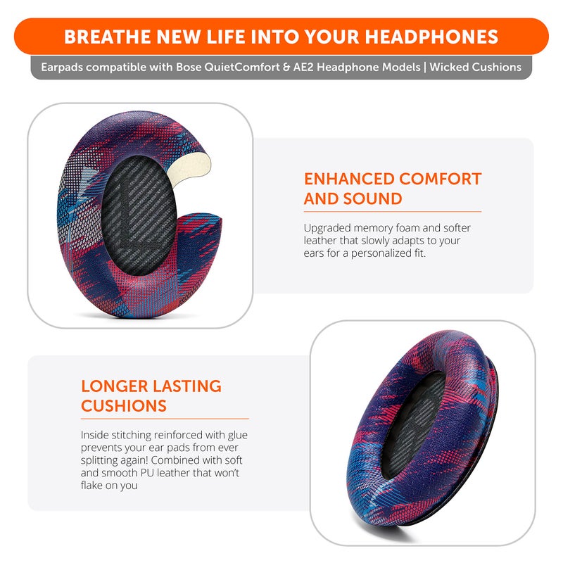WC Wicked Cushions Upgraded Replacement Ear Pads for Bose QC35 & QC35ii (QuietComfort 35) Headphones & More - Softer Leather, Luxurious Memory Foam, Added Thickness, Extra Durability | Speed Racer - Image 4