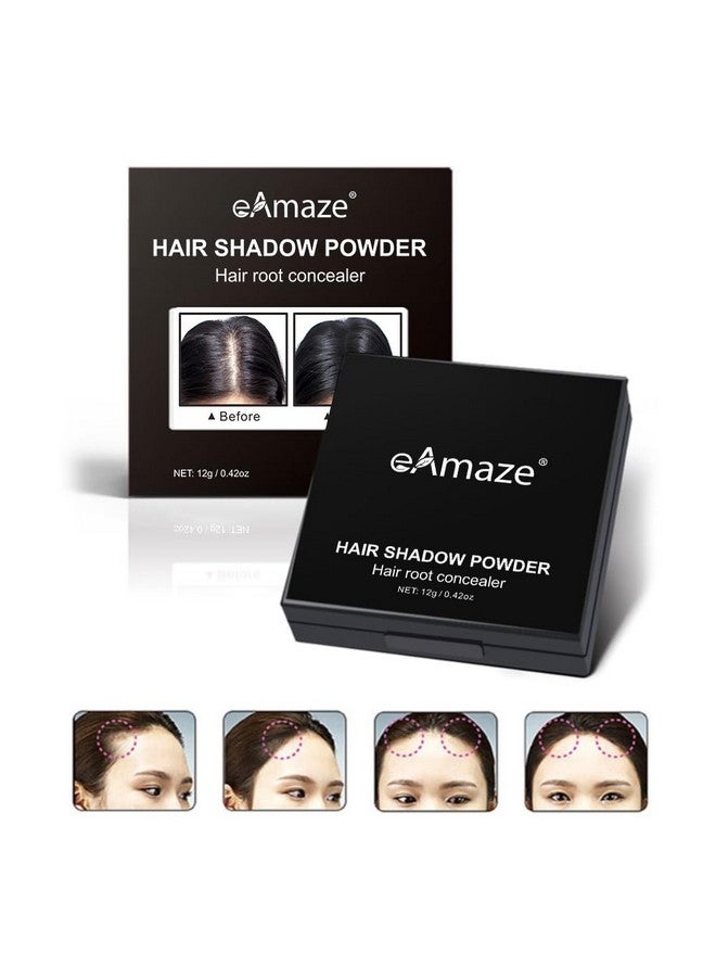 eAmaze Hair Liner Concealer Shadow Powder, 12G (Dark Brown) Hairliner Powder For Quick Cover Grey Hair For Thinning Grey Hairline - Long Lasting With Mirror & Puff (Dark Brown) - Image 3