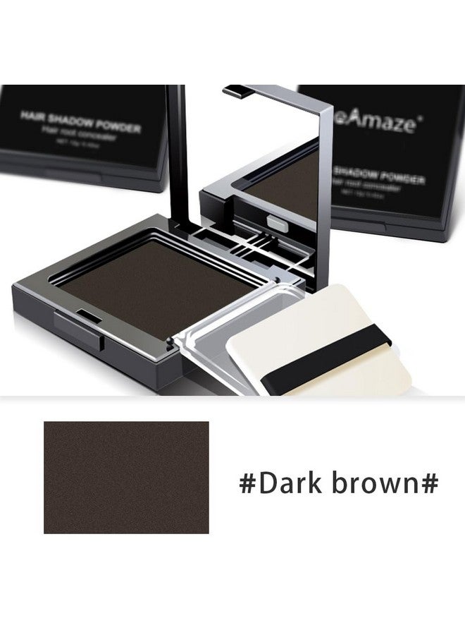 eAmaze Hair Liner Concealer Shadow Powder, 12G (Dark Brown) Hairliner Powder For Quick Cover Grey Hair For Thinning Grey Hairline - Long Lasting With Mirror & Puff (Dark Brown) - Image 2