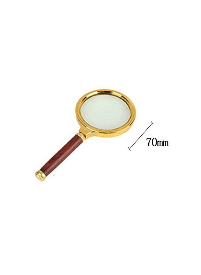 ntvs 10X Handheld Magnifier Antique Mahogany Handle Magnifier Reading Magnifying Glass For Reading Book Inspection Coins Insects Rocks Map Crossword Puzzle  - Image 5