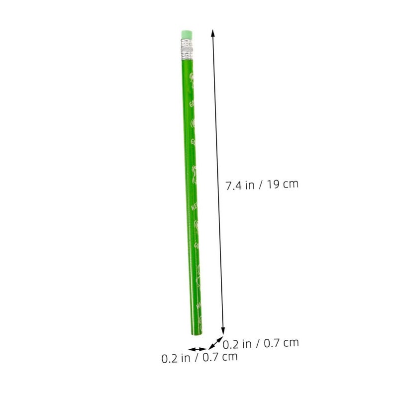 PRETYZOOM 24 Pcs Saint Patrick Day Themed Wooden Pencils Green Shamrock Design School Writing Drawing Students Holiday Party Supplies - Image 3