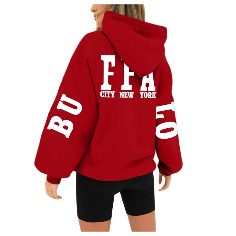 foreign trade wish independent station new hooded printed letters sweater women factory wholesale - Image 5