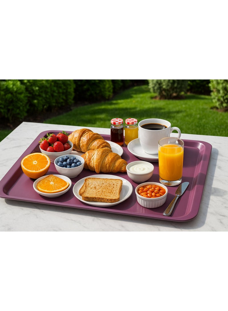 favilla 2-Piece Serving Tray Set - Different Sizes - For easy serving of food and drinks. Stain and scratch resistant, easy to clean, lightweight, suitable for everyday indoor and outdoor use. Ergonomic design for carrying and use with trolleys. - Dark Purple - Image 4