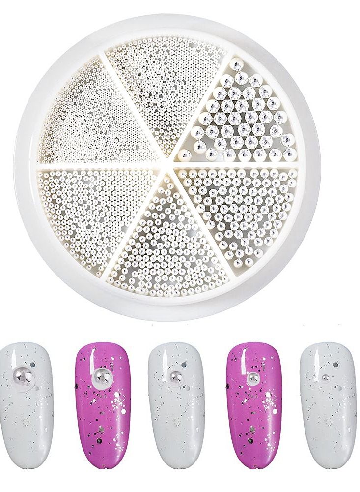 brunson Nail Art Accessories Micro Beads 1 Boxes Mixed Size Metal Caviar Silver Mini Stainless Steel 3D Designs - Image 1