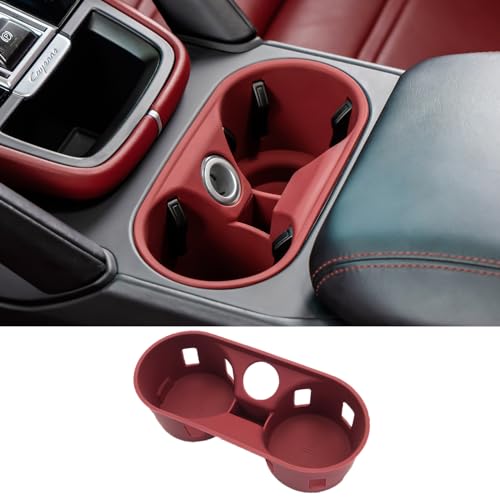 Speechn Cup Holder Coasters for Cayenne Accessories, Silicone Non-Slip Car Cup Holder Insert for Porsche 2011-2017 Cayenne Car Accessories (for Cayenne 2011-2017 Red) - Image 1