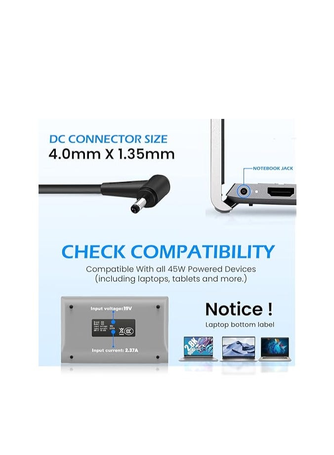 Laptop adapter 45W 19V 2.37A ASUS X200CA X540UA X540S X540SA X540LA X553 X553S X553M X556U UX303 UX305F UX410UA UX360CA C202SA C300000000000000000SA C3SA C3SA C3000000000000000 M C300 SA Zenbook UX21A - Image 3