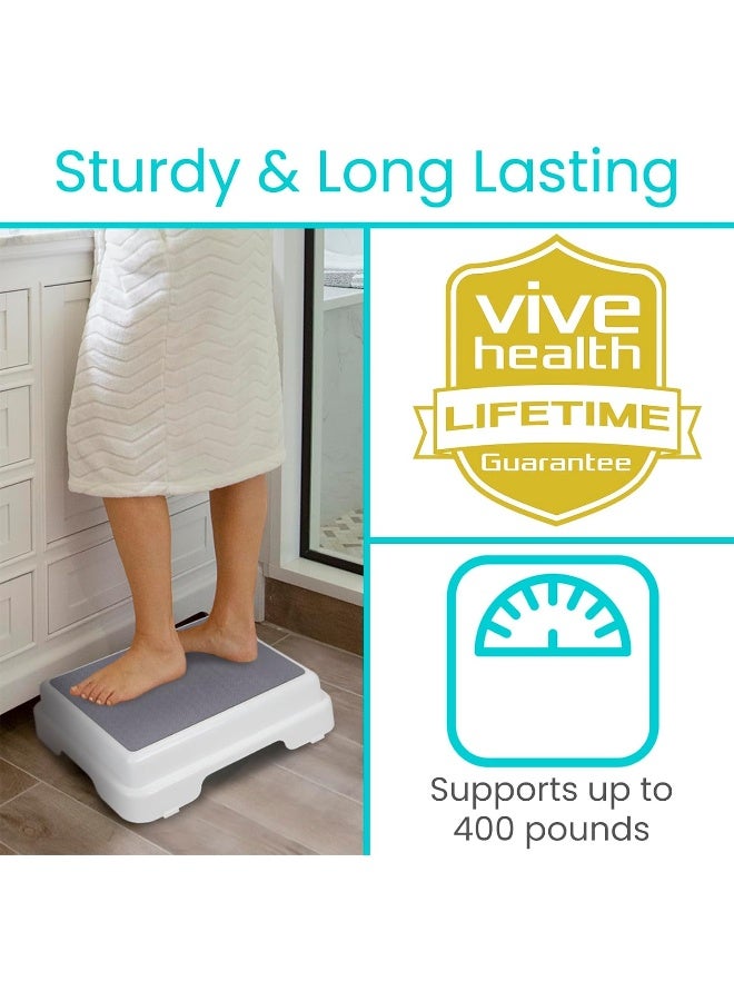 VIVE Bath Step Slip Resistant Shower Stepping Stool Elevated Bathroom Safety Aid For Handicap Elderly Seniors Entering Exiting Bathtub Nonslip Heavy Duty Bathtub Bed Kitchen Elevator 16 X 19 X 4 - Image 4