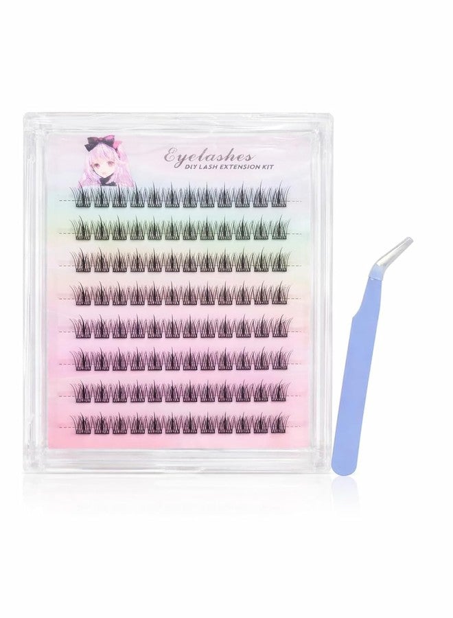 BAERFIT BAREFIT 11-13mm 100Pcs Self Adhesive Eyelashes False Eyelash Clusters Eye Lashes for Women False Eyelashes Self Stick Cluster Lashes Eyelash Glue Eyelash Clusters with Tweezers Eyelash Extension Kit - Image 1