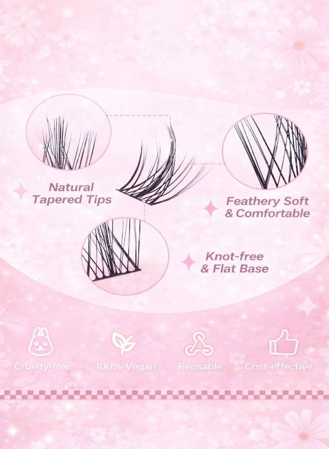 BAERFIT BAREFIT 11-13mm 100Pcs Self Adhesive Eyelashes False Eyelash Clusters Eye Lashes for Women False Eyelashes Self Stick Cluster Lashes Eyelash Glue Eyelash Clusters with Tweezers Eyelash Extension Kit - Image 4