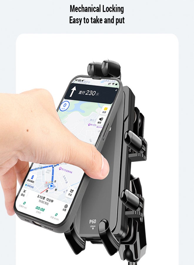 GUB Aluminum Alloy Motorcycle Phone Stand 360 Degree Rotation Riding Cell Phone Holder - Image 3