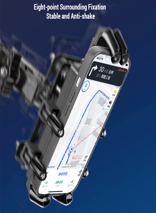 GUB Aluminum Alloy Motorcycle Phone Stand 360 Degree Rotation Riding Cell Phone Holder - Image 2