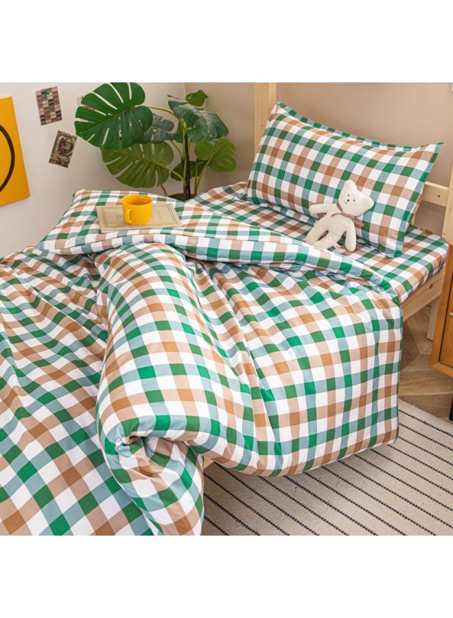 [غطاء لحاف وغطاء وسادة وملاءة] سرير بطابقين علوي وسفلي لرفوف السكن للطلاب الجامعيين - اللون: أخضر مكون من سبعة أجزاء - المواصفات: [طالب السكن الجامعي - غطاء لحاف واحد] - Image 1