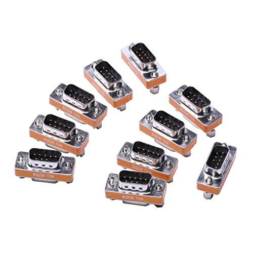 Arnorin DB9 Null Modem Adapter Male to Female Slimline Data Transfer Serial Port Adapter 10 Pack - Image 5