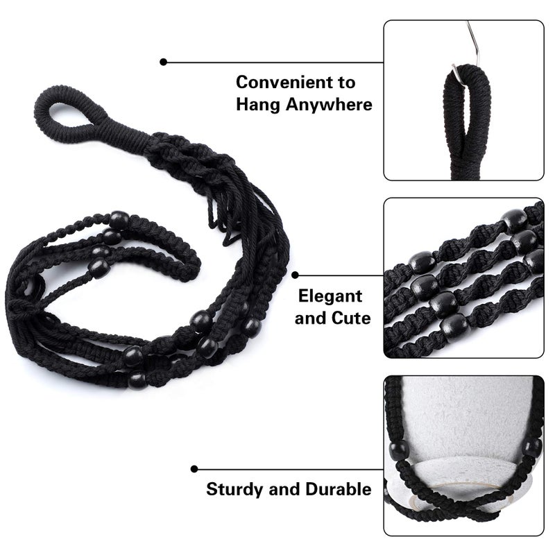 Augshy Macrame Hanging Planter, 2 Pack Hanging Planters for Indoor Plants Indoor Outdoor Decor Handmade Hanging Plant Holder(35 Inch) - Image 3