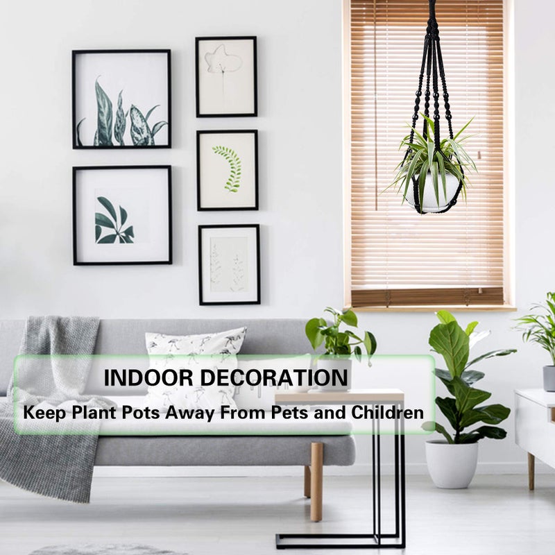 Augshy Macrame Hanging Planter, 2 Pack Hanging Planters for Indoor Plants Indoor Outdoor Decor Handmade Hanging Plant Holder(35 Inch) - Image 5